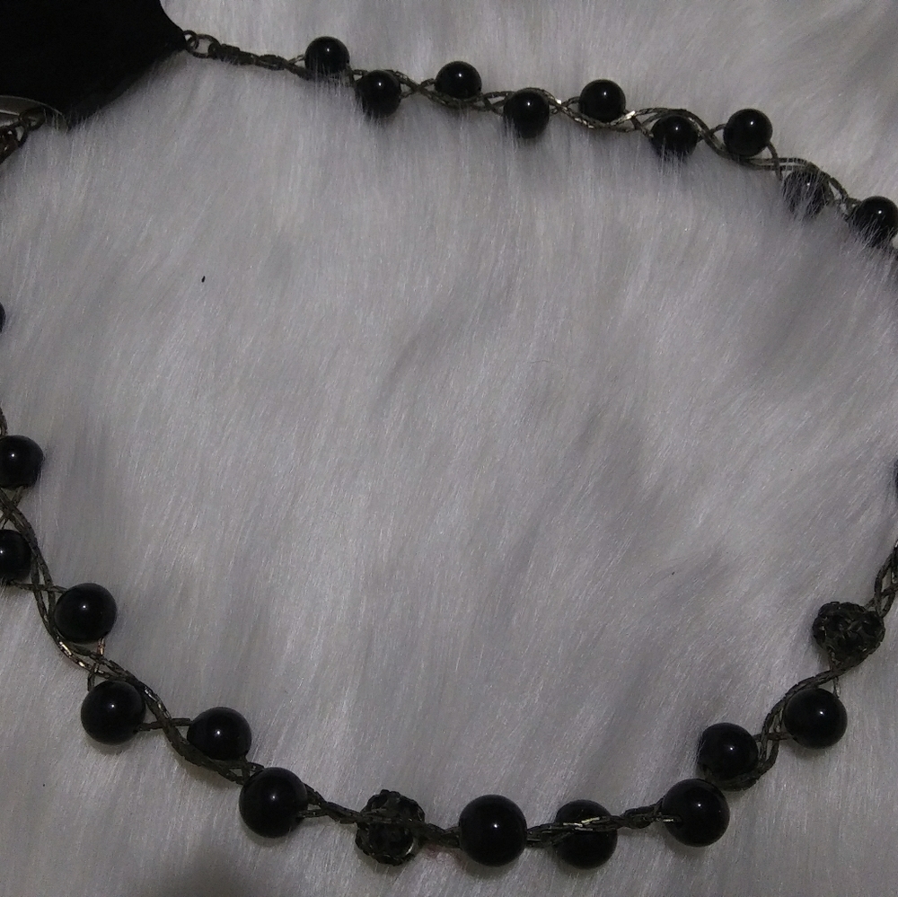 Unique Black bead Necklace